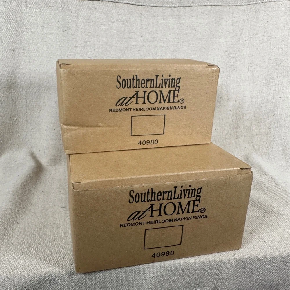 Southern‎ Living at Home Redmont Heirloom Napkin Rings Silver Set 12 Place Card